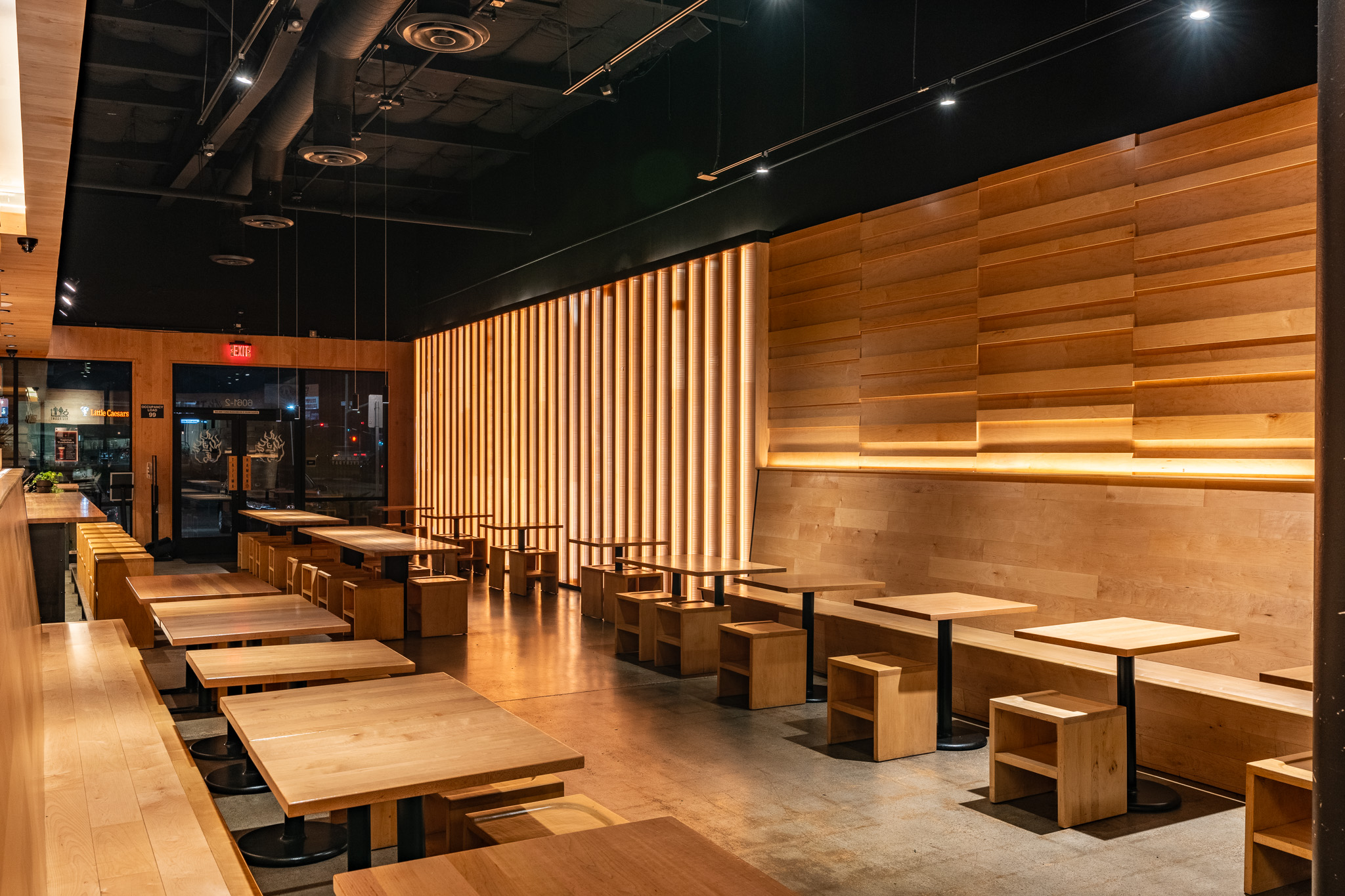 The dining room at Tajima College Heights before service